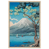 Riverside Serenity | Traditional Japanese Landscape Art | wall art print - Framed Canvas - 60x90 cm / 24x36″ - Wood frame