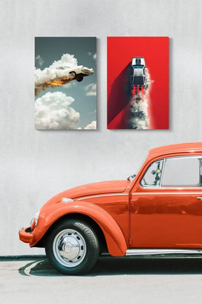 Rocket Ride | Vintage Car Art Duo Canvas & Framed Canvas Print set - Canvas - 30X45 CM / 12X18″ - 
