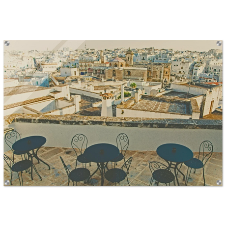 Rooftop Tranquility | Mediterranean Charm - 30x45 cm / 12x18″ - Framed Canvas - Wood frame