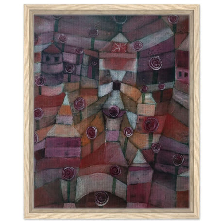 Rose garden (1920) by Paul Klee | Vintage wall art print - Framed Canvas - 40x50 cm / 16x20″ - Wood frame