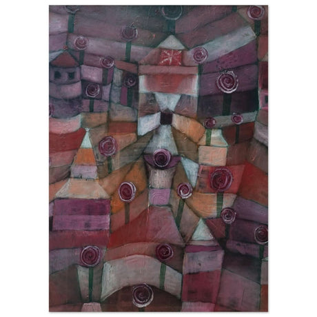 Rose garden (1920) by Paul Klee | Vintage wall art print - Aluminum Print - 50x70 cm / 20x28″ - 