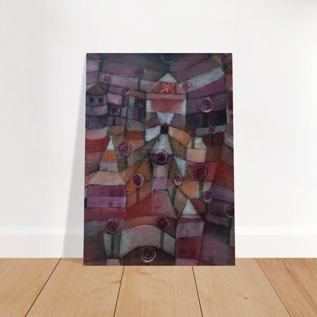 Rose garden (1920) by Paul Klee | Vintage wall art print - Brushed Aluminum Print - 50x70 cm / 20x28″ - 