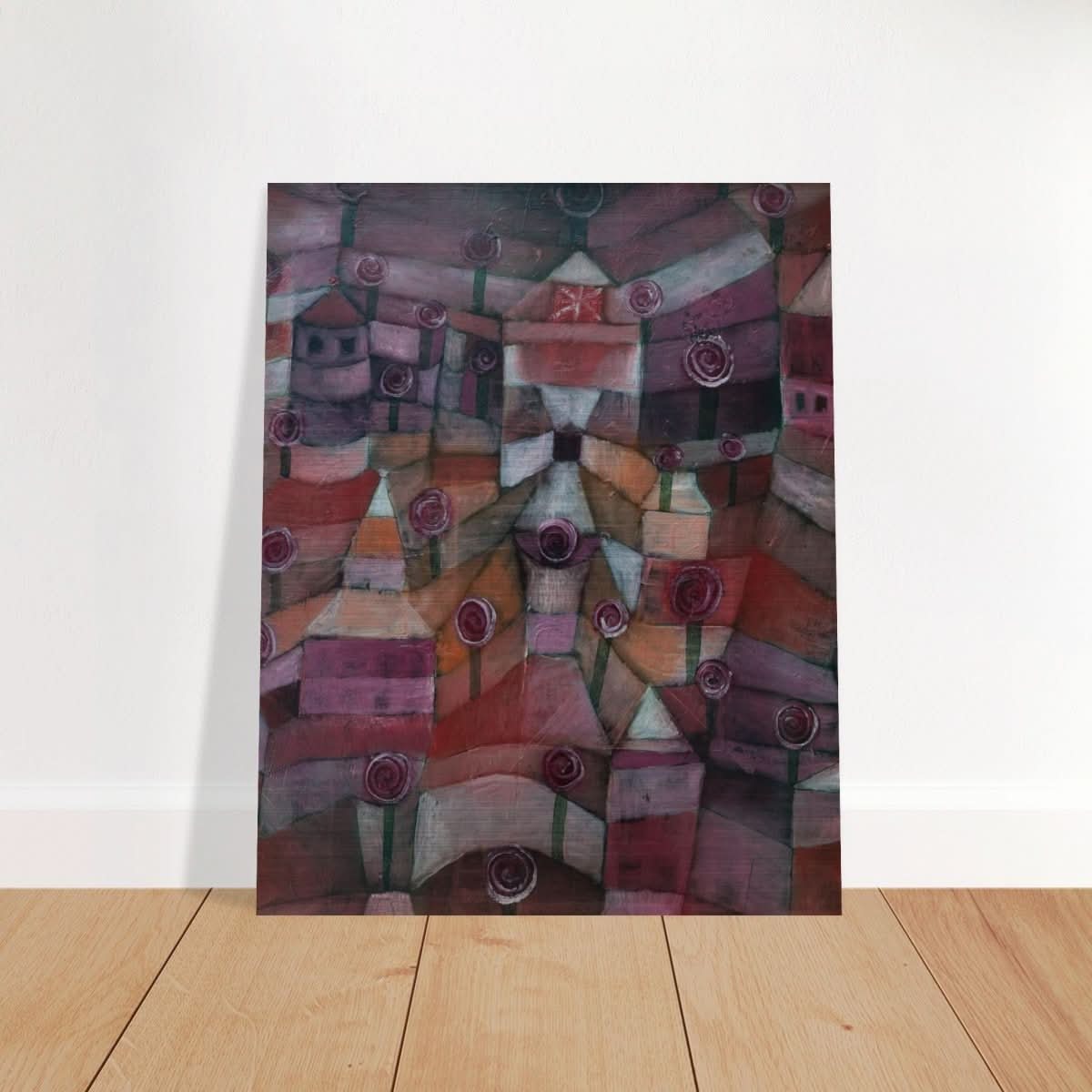 Rose garden (1920) by Paul Klee | Vintage wall art print - Brushed Aluminum Print - 40x50 cm / 16x20″ - 