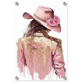Rosé Reverie: The Western Muse | Modern contemporary wall art print - 30x45 cm / 12x18″ - Acrylic Print - 