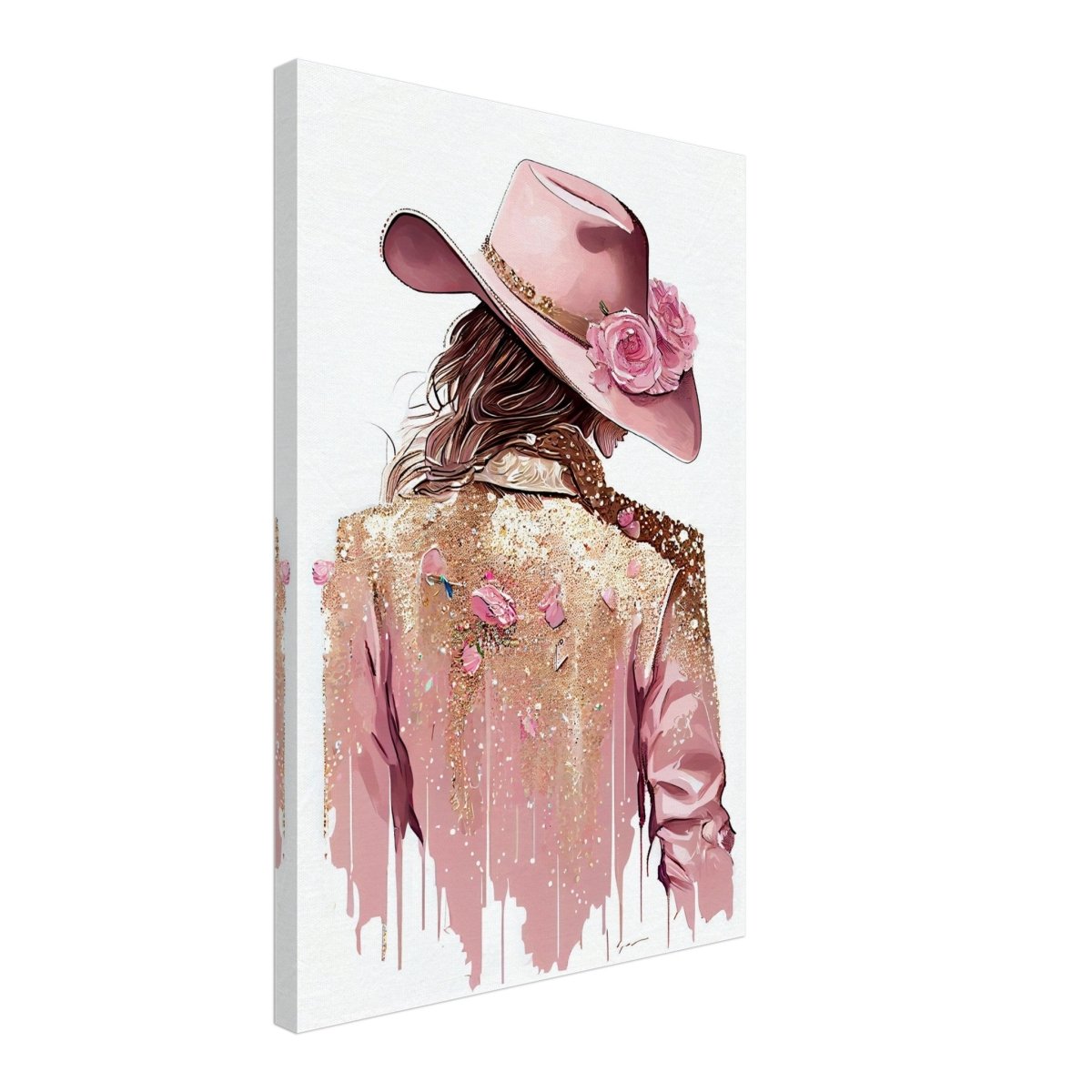 Rosé Reverie: The Western Muse | Modern contemporary wall art print - 40x60 cm / 16x24″ - Canvas - 