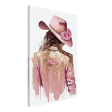 Rosé Reverie: The Western Muse | Modern contemporary wall art print - 50x75 cm / 20x30″ - Canvas - 