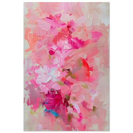 Rosy Reverie | Abstract Floral Expressionism | Abstract wall art rpint - Wood Prints - 60x90 cm / 24x36″ - 