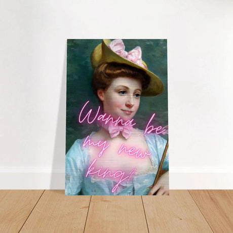 "Royal Flirt" – Neon Pop Romance | Wall Art Print - Brushed Aluminum Print - 60x90 cm / 24x36″ - 