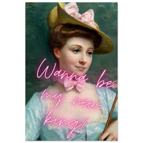 "Royal Flirt" – Neon Pop Romance | Wall Art Print - Wood Prints - 60x90 cm / 24x36″ - 