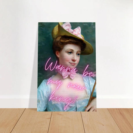"Royal Flirt" – Neon Pop Romance | Wall Art Print - Brushed Aluminum Print - 20x30 cm / 8x12″ - 