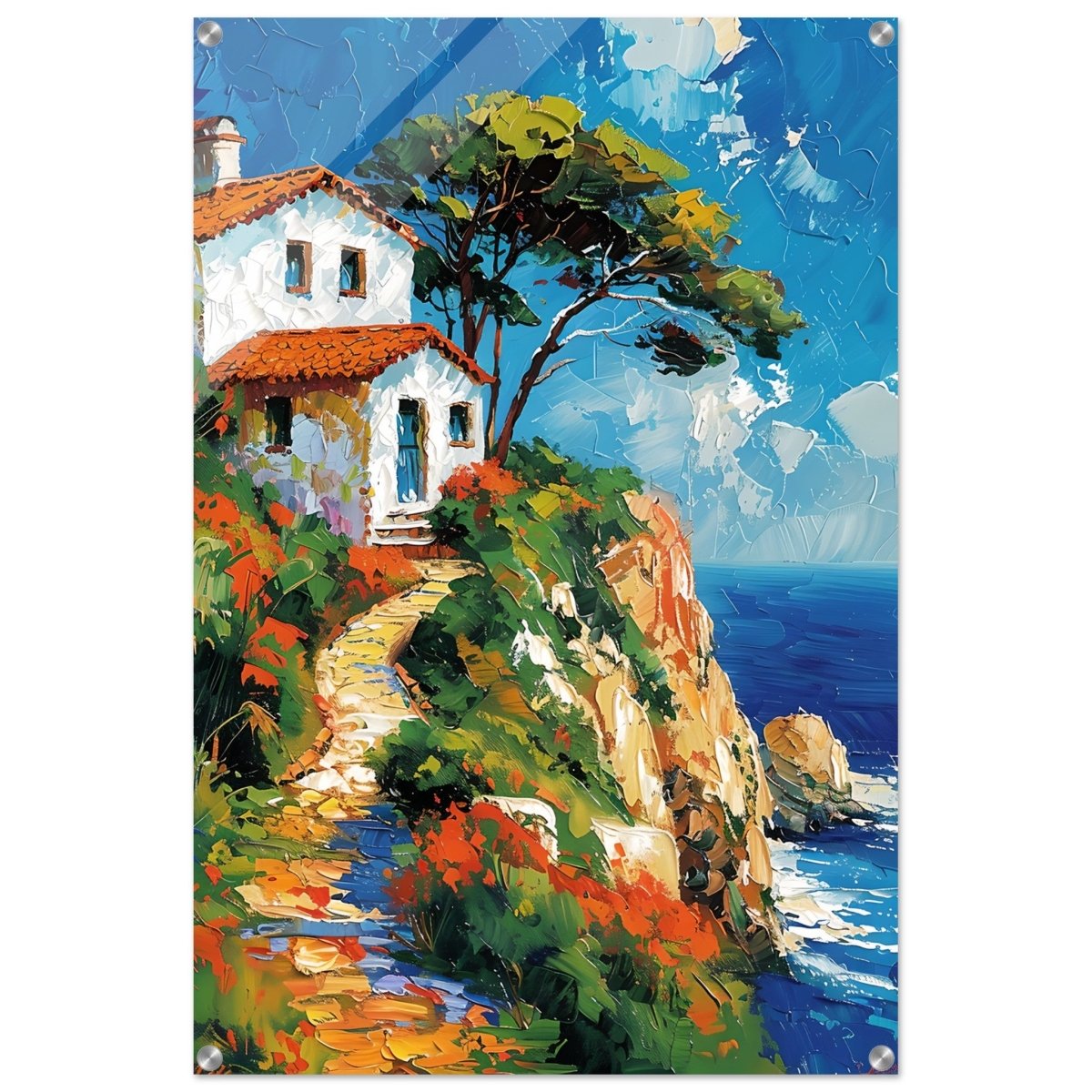 Rustic Escape by the Sea | Modern Expressionist Nature wall art print | Contemporary Seascape Wall Art - Acrylic Print - 30x45 cm / 12x18″ - 