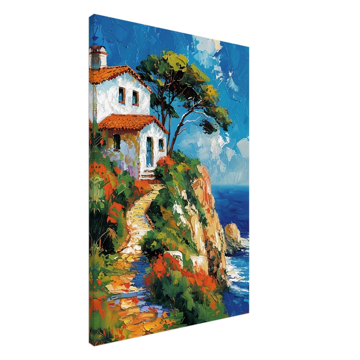 Rustic Escape by the Sea | Modern Expressionist Nature wall art print | Contemporary Seascape Wall Art - Canvas - 30x45 cm / 12x18″ - 