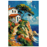 Rustic Escape by the Sea | Modern Expressionist Nature wall art print | Contemporary Seascape Wall Art - Wood Prints - 30x45 cm / 12x18″ - 