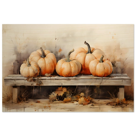 Rustic Pumpkin Still Life | Nature Art wall art print - Wood Prints - 60x90 cm / 24x36″ - 