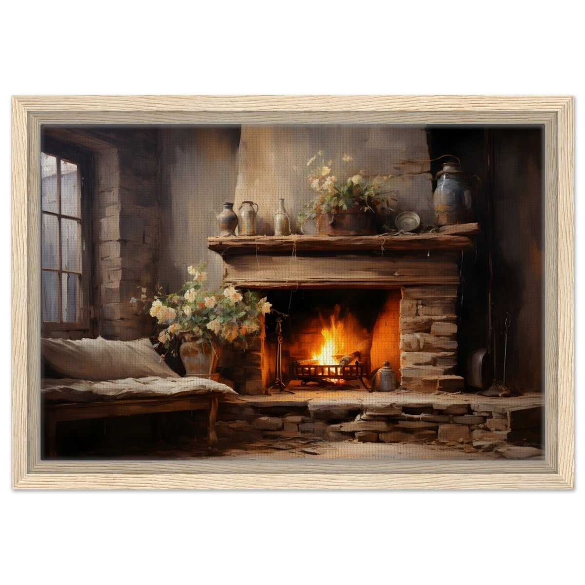 Rustic Retreat | Nature & City Art wall art print - Framed Canvas - 30x45 cm / 12x18″ - Wood frame