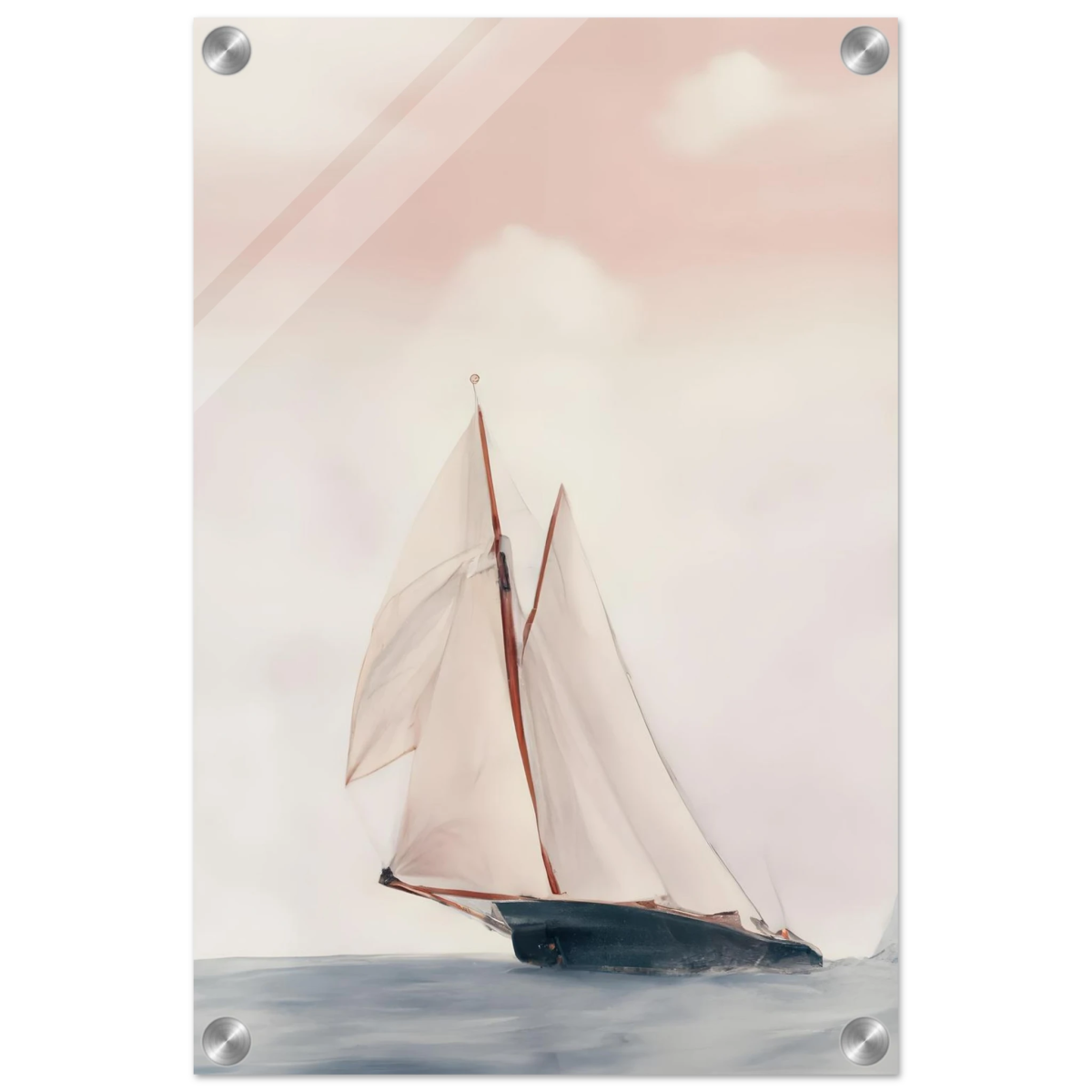Sailboat at Sea – Nautical Seascape Wall Art Print - Acrylic Print - 30x45 cm / 12x18″ - 