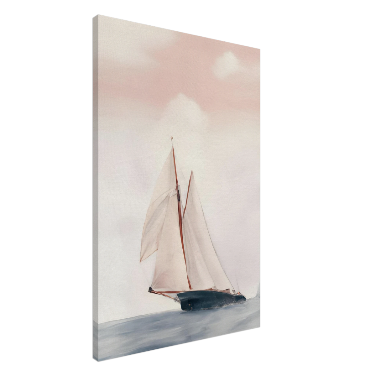 Sailboat at Sea – Nautical Seascape Wall Art Print - Canvas - 60x90 cm / 24x36″ - 