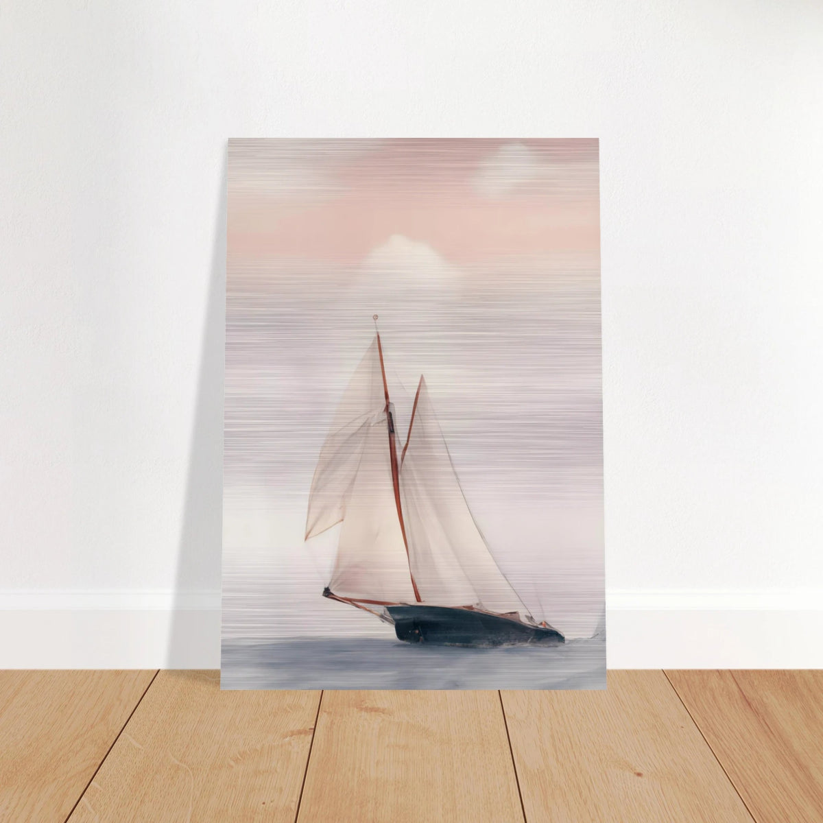 Sailboat at Sea – Nautical Seascape Wall Art Print - Brushed Aluminum Print - 70x100 cm / 28x40″ - 