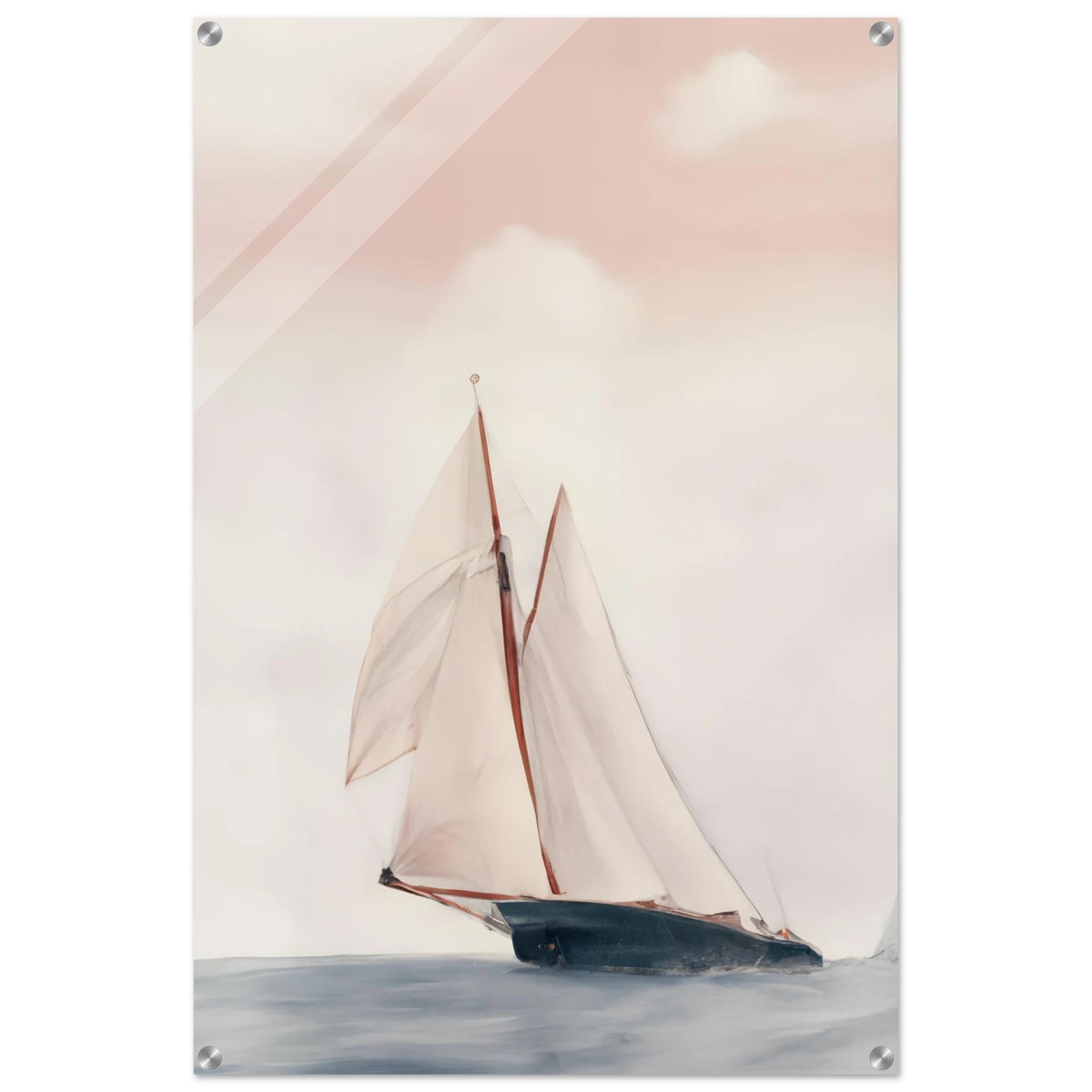 Sailboat at Sea – Nautical Seascape Wall Art Print - Acrylic Print - 60x90 cm / 24x36″ - 