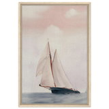 Sailboat at Sea – Nautical Seascape Wall Art Print - Framed Canvas - 50x75 cm / 20x30″ - Wood frame