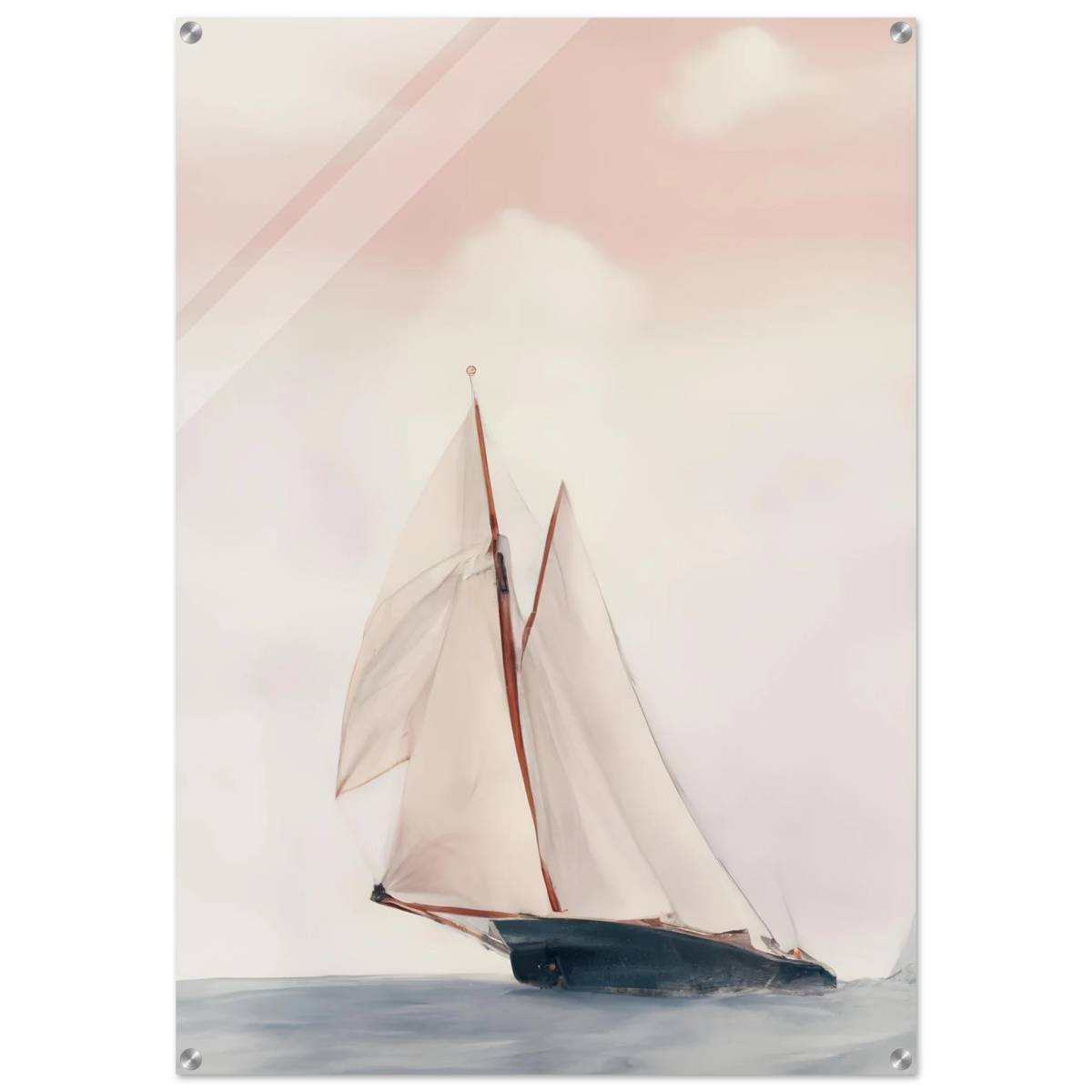 Sailboat at Sea – Nautical Seascape Wall Art Print - Acrylic Print - 70x100 cm / 28x40″ - 