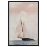 Sailboat at Sea – Nautical Seascape Wall Art Print - Framed Canvas - 60x90 cm / 24x36″ - Black frame