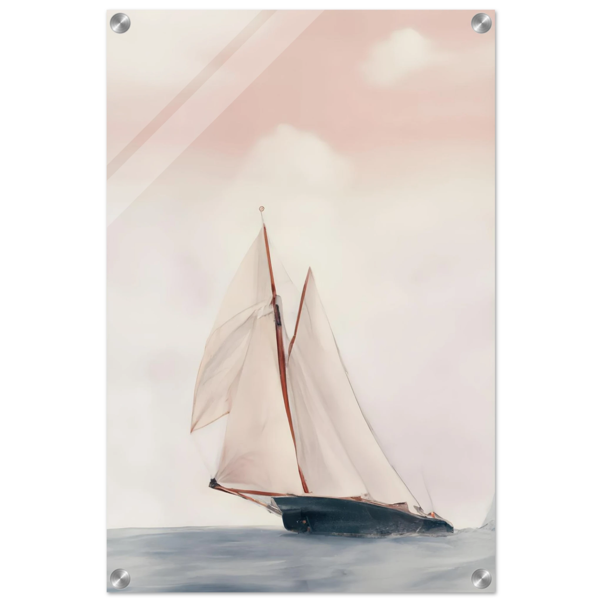 Sailboat at Sea – Nautical Seascape Wall Art Print - Acrylic Print - 40x60 cm / 16x24″ - 