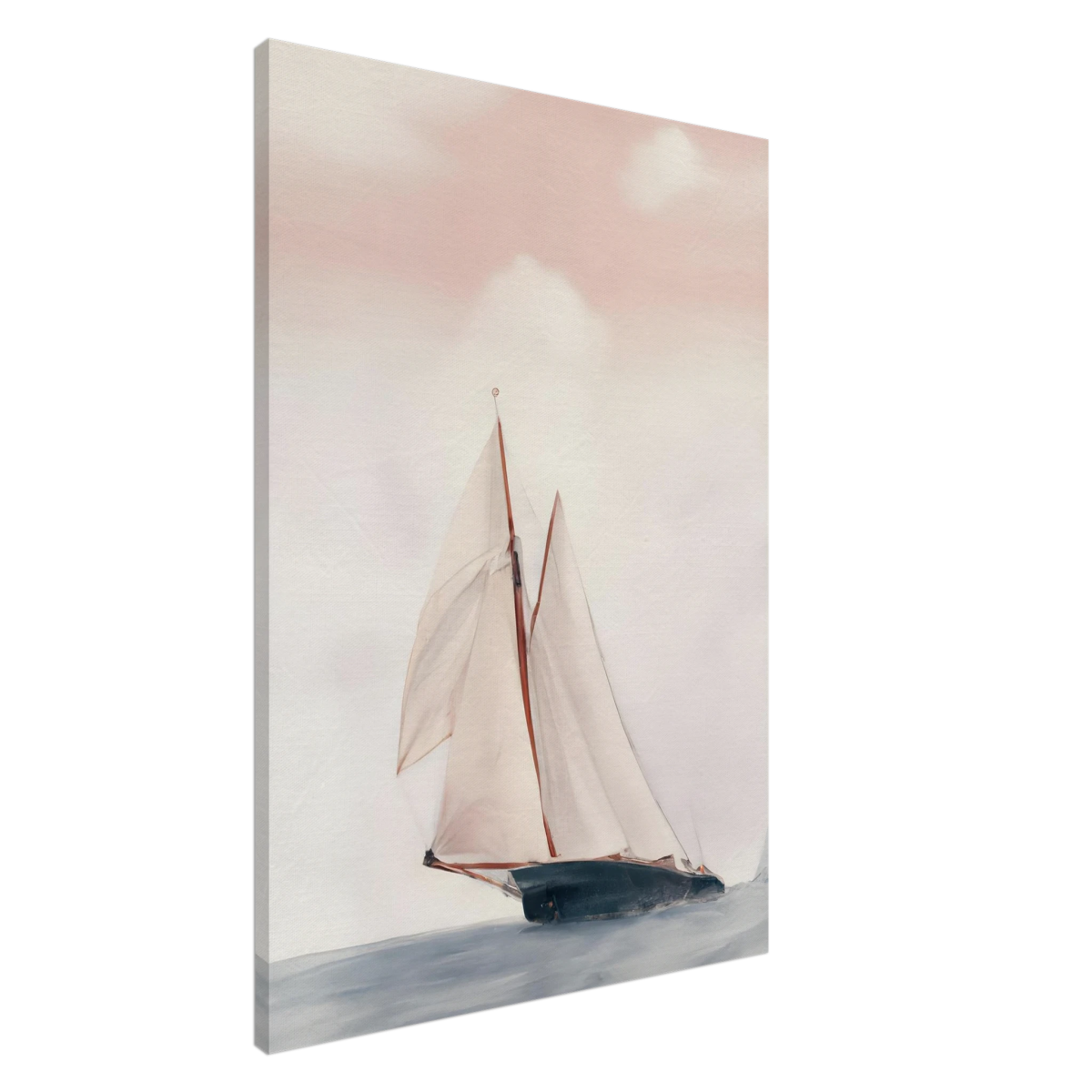 Sailboat at Sea – Nautical Seascape Wall Art Print - Canvas - 70x100 cm / 28x40″ - 
