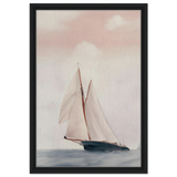Sailboat at Sea – Nautical Seascape Wall Art Print - Framed Canvas - 40x60 cm / 16x24″ - Black frame