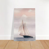 Sailboat at Sea – Nautical Seascape Wall Art Print - Brushed Aluminum Print - 20x30 cm / 8x12″ - 