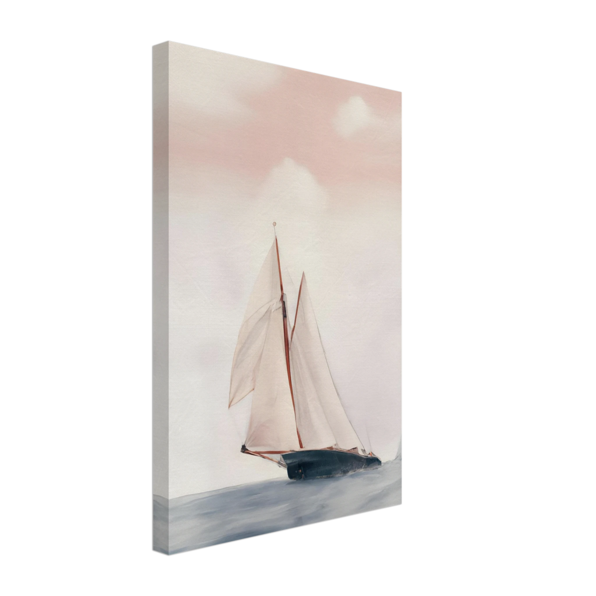 Sailboat at Sea – Nautical Seascape Wall Art Print - Canvas - 30x45 cm / 12x18″ - 