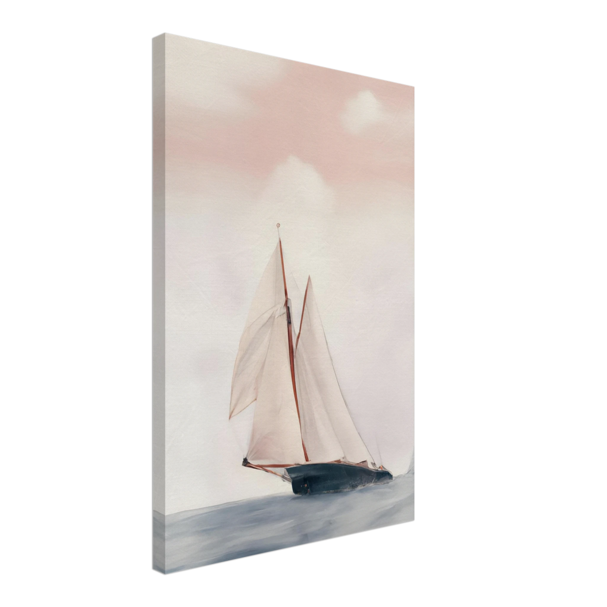 Sailboat at Sea – Nautical Seascape Wall Art Print - Canvas - 40x60 cm / 16x24″ - 