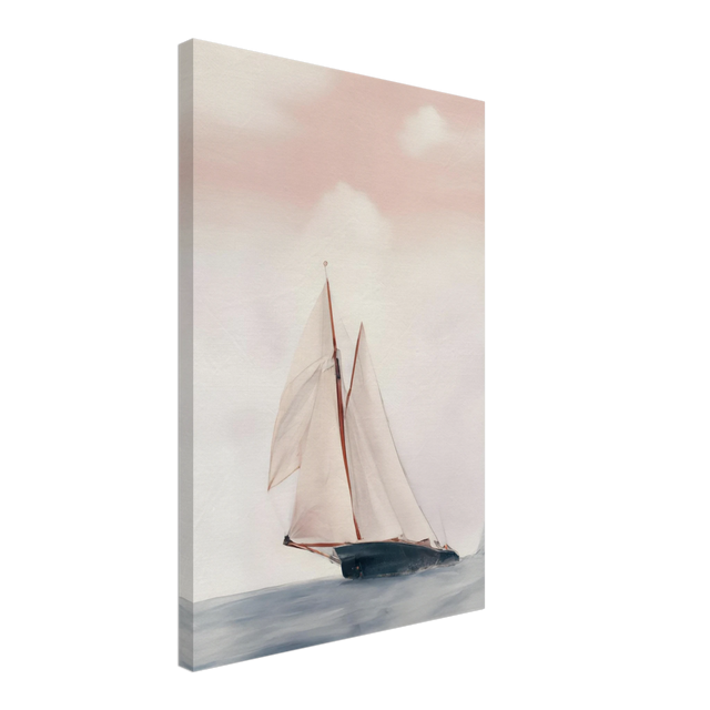Sailboat at Sea – Nautical Seascape Wall Art Print - Canvas - 40x60 cm / 16x24″ - 