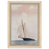 Sailboat at Sea – Nautical Seascape Wall Art Print - Framed Canvas - 20x30 cm / 8x12″ - Wood frame