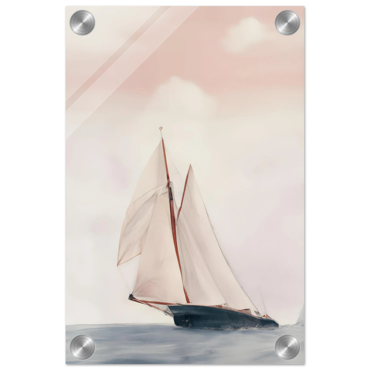 Sailboat at Sea – Nautical Seascape Wall Art Print - Acrylic Print - 20x30 cm / 8x12″ - 
