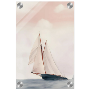 Sailboat at Sea – Nautical Seascape Wall Art Print - Acrylic Print - 20x30 cm / 8x12″ - 