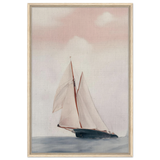 Sailboat at Sea – Nautical Seascape Wall Art Print - Framed Canvas - 60x90 cm / 24x36″ - Wood frame