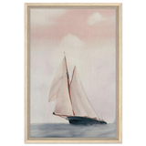 Sailboat at Sea – Nautical Seascape Wall Art Print - Framed Canvas - 40x60 cm / 16x24″ - Wood frame