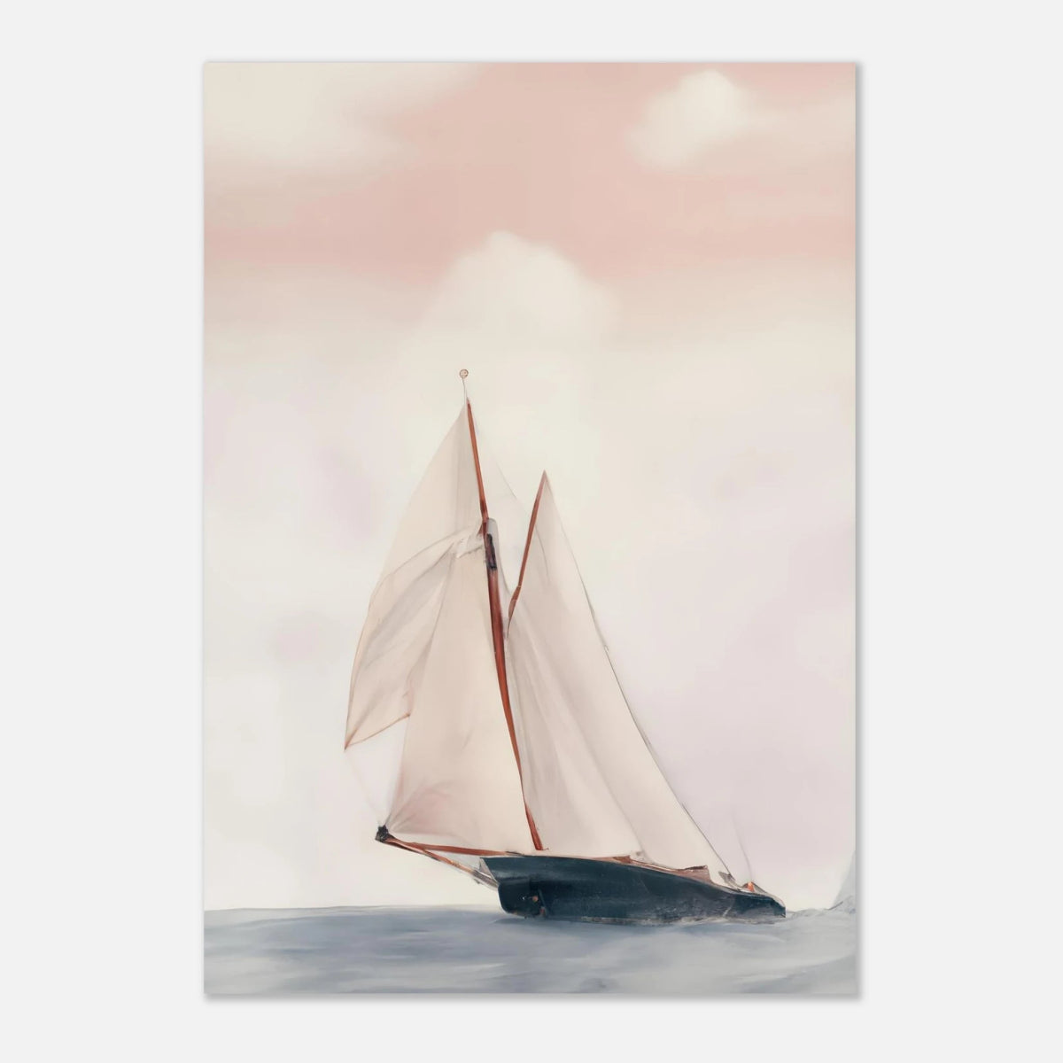 Sailboat at Sea – Nautical Seascape Wall Art Print - Aluminum Print - 70x100 cm / 28x40″ - 