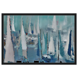 "Sailing Dreams" – An Abstract Nautical Masterpiece | Wall art print - Framed Canvas - 60x90 cm / 24x36″ - Black frame