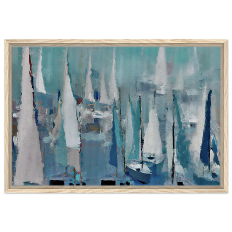 "Sailing Dreams" – An Abstract Nautical Masterpiece | Wall art print - Framed Canvas - 50x75 cm / 20x30″ - Wood frame