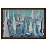 "Sailing Dreams" – An Abstract Nautical Masterpiece | Wall art print - Framed Canvas - 40x60 cm / 16x24″ - Dark wood frame