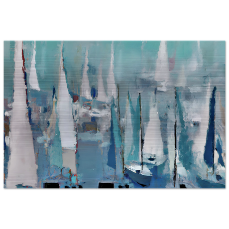 "Sailing Dreams" – An Abstract Nautical Masterpiece | Wall art print - Brushed Aluminum Print - 60x90 cm / 24x36″ - 