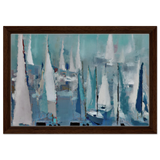 "Sailing Dreams" – An Abstract Nautical Masterpiece | Wall art print - Framed Canvas - 30x45 cm / 12x18″ - Dark wood frame