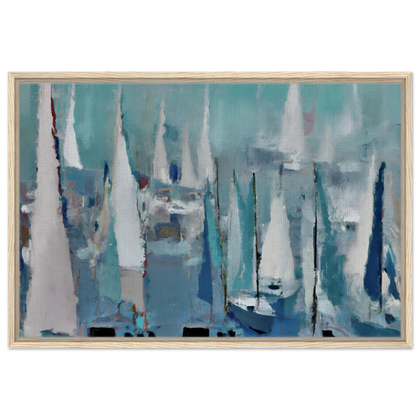 "Sailing Dreams" – An Abstract Nautical Masterpiece | Wall art print - Framed Canvas - 60x90 cm / 24x36″ - Wood frame