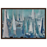 "Sailing Dreams" – An Abstract Nautical Masterpiece | Wall art print - Framed Canvas - 60x90 cm / 24x36″ - Dark wood frame
