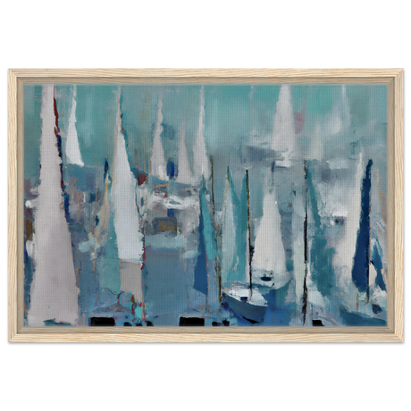 "Sailing Dreams" – An Abstract Nautical Masterpiece | Wall art print - Framed Canvas - 40x60 cm / 16x24″ - Wood frame