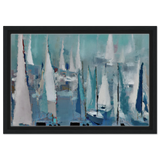 "Sailing Dreams" – An Abstract Nautical Masterpiece | Wall art print - Framed Canvas - 30x45 cm / 12x18″ - Black frame