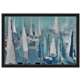 "Sailing Dreams" – An Abstract Nautical Masterpiece | Wall art print - Framed Canvas - 40x60 cm / 16x24″ - Black frame