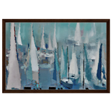"Sailing Dreams" – An Abstract Nautical Masterpiece | Wall art print - Framed Canvas - 50x75 cm / 20x30″ - Dark wood frame